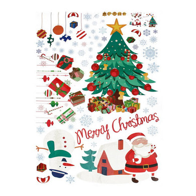 Removable Christmas Santa Snowman Wall Stickers Window Decal Home Decor Removable Christmas Santa Snowman Wall Stickers Window Decal Home Decor