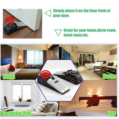 Door Stop Block Systerm Security Portable Burglar Sensors Alarm 125DB