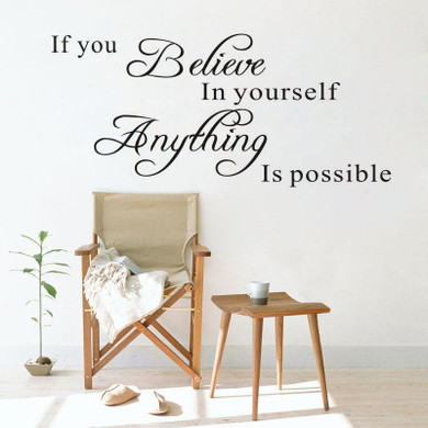 71X30CM If You Believe English Letter Wall Stickers Home Bedroom Decoration