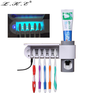 Antibacteria UV Light Toothbrush Sterilizer Automatic Toothpaste Dispenser