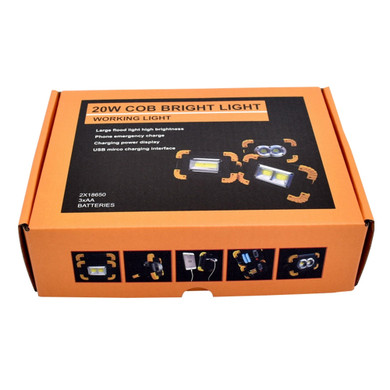 Portable 20W Dual COB LED USB Rechargeable LED Camping Work Flood Light Outdoor Searchlight