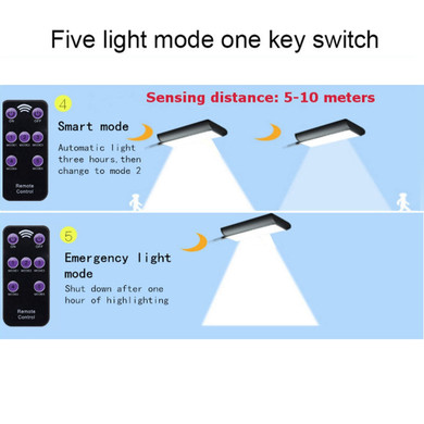 5Modes 70 LED Microwave Motion Sensor Solar Power Street Light Waterproof Wall Lamp Outdoor Garden