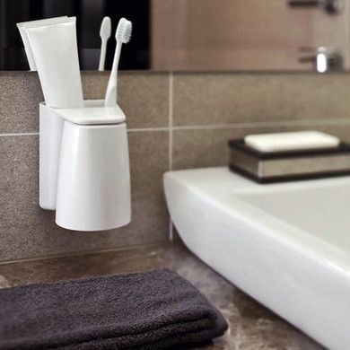 Magnetic Gargle Cup & Holder, Toothpaste & Toothbrush Cup