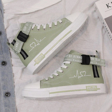 TYDZSMT Sneakers Fashion Women Canvas Shoes Breathable Flats Shoes High Top  2021 Spring Vulcanized Shoes Women Tenis Feminino