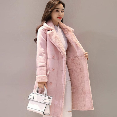 Women Suede Fur Winter Coat 2018 Fashion Thick Faux Sheepskin Long Jacket Overcoat Female Solid Warm Trench Coats Women Suede Fur Winter Coat 2018 Fashion Thick Faux Sheepskin Long Jacket Overcoat Female Solid Warm Trench Coats