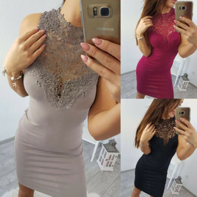 219 Sexy Women Lace Evening Party Ball Prom Gown Formal Club Wear knee-length Dress