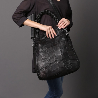 New 2019 Fashion Genuine Leather Women Handbag Patchwork Natural Sheepskin Shoulder Bag Famous Brand Women Bag Casual Tote sac