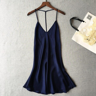 Ladies Sexy Silk Satin Night Dress Sleeveless Nighties V-neck Nightgown Summer Nightdress Lace Night Gown Sleepwear For Women