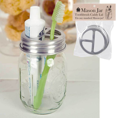 Mason Jar Toothbrush Holder Lid (Set of 4)