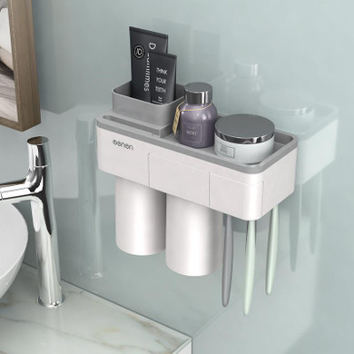 Automatic Magnetic Tooth Brush Holder Cups Wall Mount Stand