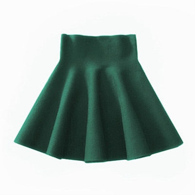 2018 Spring Autumn New Women Skirt Knitting Woolen Midi Skirt Ladies High Waist Casual Pleated Elastic Flared Skirts Womens