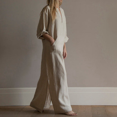 Vestidos Celmia Women Vintage Linen Dress Long 2018 Summer Autumn Sexy Deep V Neck Long Sleeve Split Maxi Dress Kaftan Plus Size Vestidos Celmia Women Vintage Linen Dress Long 2018 Summer Autumn Sexy Deep V Neck Long Sleeve Split Maxi Dress Kaftan Plus Size