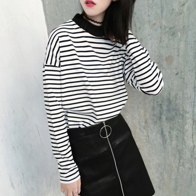 Women Turtleneck Korean Style T Shirt Harajuku