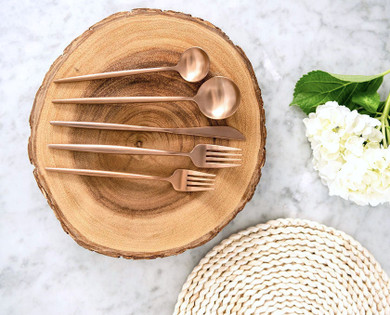 Lina Rose Gold Flatware, 5-20 piece sets