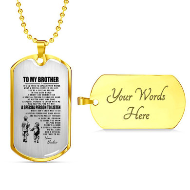 Personalized My Brother Dog Tag Necklace Chain - Inspirational To My Brother, Best Gifts For Your Brother, Idea Gift, Birthday, Christmas Gift For Brother ndbo3