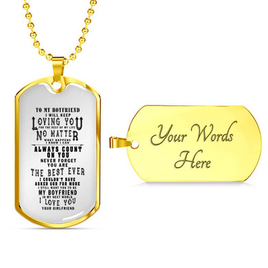 Boyfriend Dog Tag, To My Boyfriend From Girlfriend Dog Tag, Boyfriend Dog Tags Idea, Gift For Boyfriend, Birthday Gift, Christmas Gift, Valentine Gift For Boyfriend ndbf118
