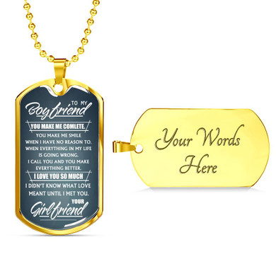 Boyfriend Dog Tag, To My Boyfriend From Girlfriend Dog Tag, Boyfriend Dog Tags Idea, Gift For Boyfriend, Birthday Gift, Christmas Gift, Valentine Gift For Boyfriend ndbf105