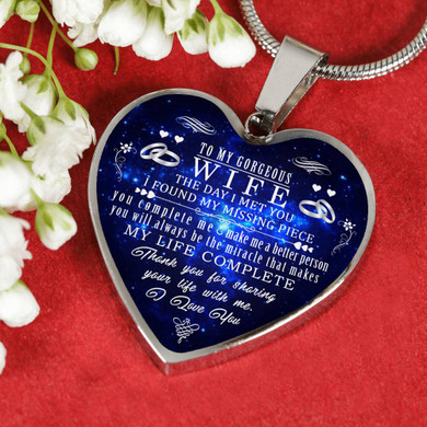 To my wife necklace, luxury necklace,amazing wife heart necklace, special necklace for wife - thank you for sharing your life with me - I love you 610whs To my wife necklace, luxury necklace,amazing wife heart necklace, special necklace for wife - thank you for sharing your life with me - I love you 610whs