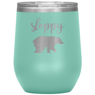 Sloppy Bear Wine Tumbler with Lid [Hilariously Wild!]