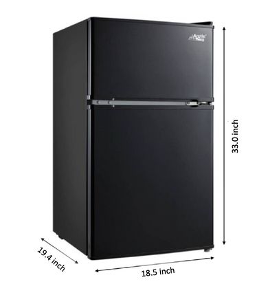 Two Door Mini Fridge with Freezer
