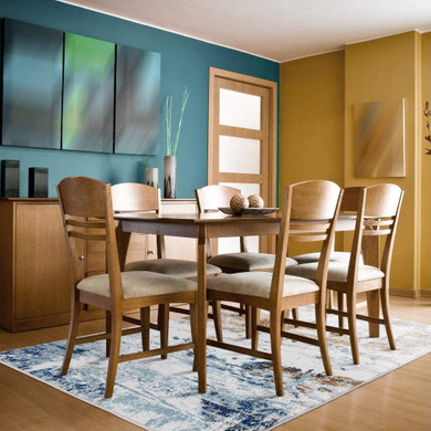 Modern Blues Contemporary Area Rug