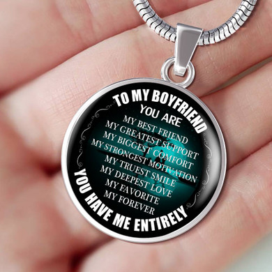 To My Boyfriend Luxury Necklace: Necklace For Boyfriend, Valentine Gift For Boyfriend  548BS