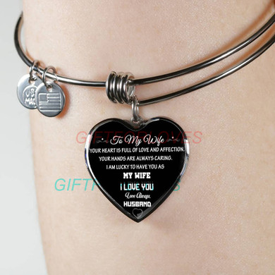 To my wife: Gift Ideas for wife, beautiful wife bangle, wife bangle, to my wife bangle, best gifts for wife, birthday gifts for wife, husband and wife bangle 764fwsb