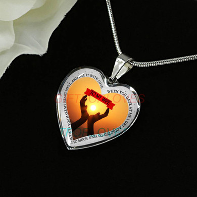To my wife: Gift Ideas for wife, beautiful wife necklace, wife necklace, to my wife necklace, best gifts for wife, birthday gifts for wife, husband and wife necklace 914fwbn