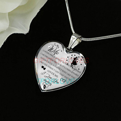 To my wife: Gift Ideas for wife, beautiful wife necklace, wife necklace, to my wife necklace, best gifts for wife, birthday gifts for wife, husband and wife necklace 655fwbn