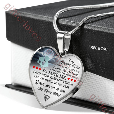 To my wife:luxury necklace for wife,valentine gift for wife from husband, birthday gift for wife,special necklace for wife, amazing necklace for wife