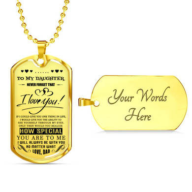 To my daughter: birthday gift for daughter,best gift for daughter from dad, amazing dog tag for daughter