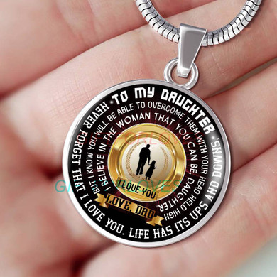 To my daughter: Gift for Christmas 2018, Christmas gift ideas for daughter, daughter necklace, to my daughter necklace, best gifts for daughter, birthday gifts for daughter, father and daughter necklace, daughter necklace from parents, 806