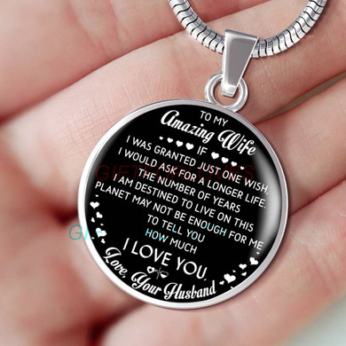 To my wife: Gift for Christmas 2018, Christmas gift ideas for wife, beautiful wife necklace, wife necklace, to my wife necklace, best gifts for wife, birthday gifts for wife, husband and wife necklace 791