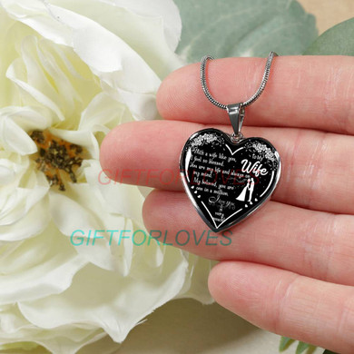 To my wife: Gift for Christmas 2018, Christmas gift ideas for wife, beautiful wife necklace, wife necklace, to my wife necklace, best gifts for wife, birthday gifts for wife, husband and wife necklace 781