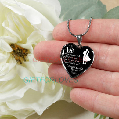 To my wife: Gift for Christmas 2018, Christmas gift ideas for wife, beautiful wife necklace, wife necklace, to my wife necklace, best gifts for wife, birthday gifts for wife, husband and wife necklace 768