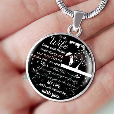To my wife: Gift for Christmas 2018, Christmas gift ideas for wife, beautiful wife necklace, wife necklace, to my wife necklace, best gifts for wife, birthday gifts for wife, husband and wife necklace 665