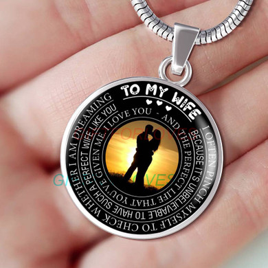 To my wife: Gift for Christmas 2018, Christmas gift ideas for wife, beautiful wife necklace, wife necklace, to my wife necklace, best gifts for wife, birthday gifts for wife, husband and wife necklace 653