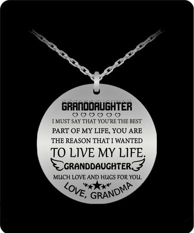 To my granddaughter: Gift for Christmas 2018, Christmas gift ideas for granddaughter,Birthday gifts for granddaughter, best gifts for granddaughter, special granddaughter necklace, amazing granddaughter necklace, to my granddaughter necklace, 598