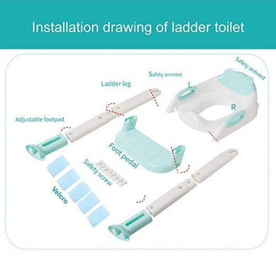Potty Toilet Seat with Step Stool Ladder for All Stages Kids Ages 1-7