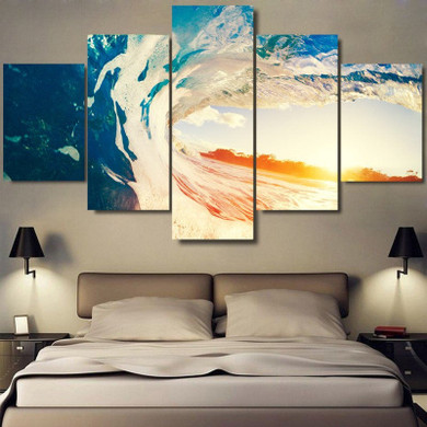 HD PRINTED OCEAN WAVE 5 PIECE CANVAS
