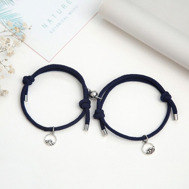 2PCS/SET alloy couple magnetic attraction ball creative Bracelet Stainless Steel friendship rope men and women jewelry gift 2PCS/SET alloy couple magnetic attraction ball creative Bracelet Stainless Steel friendship rope men and women jewelry gift
