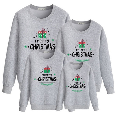 Merry Christmas Grey Fashion Family Matching Clothes Sweatshirt Merry Christmas Grey Fashion Family Matching Clothes Sweatshirt
