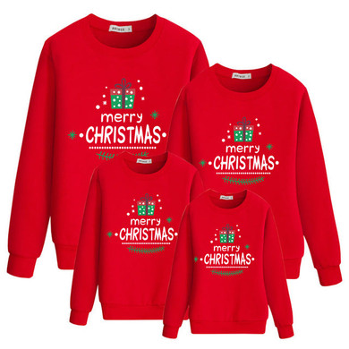 Merry Christmas Red Fashion Family Matching Clothes Sweatshirt Merry Christmas Red Fashion Family Matching Clothes Sweatshirt