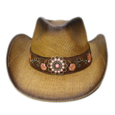 Retro Straw Wide Brim Beach Cowboy Cowgirl Western Hat