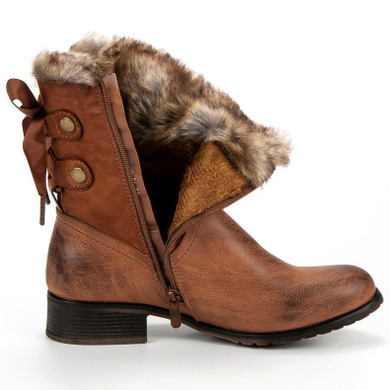 Back Lace-Up Suede Zip Stitching Women's Boots