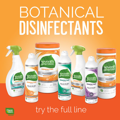 Seventh Generation Disinfecting Wipes Lemongrass and Citrus - 70 Wipes