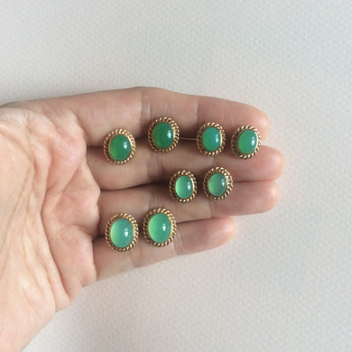 Chrysoprase ropetwist stud earrings