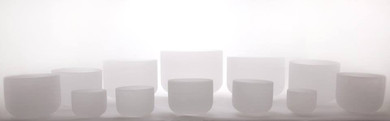Frosted Crystal Singing Bowl Chakra Set - Extra Large Nesting Set