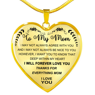 To My Mom Necklace Perfect Gift For Mom -Thanks For Everything, Mom I Love You 1029mo-wo