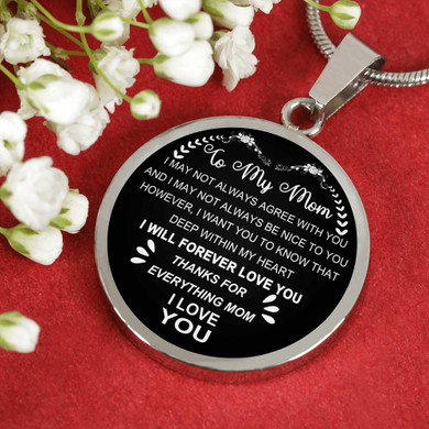 To My Mom Necklace Perfect Gift For Mom -Thanks For Everything, Mom I Love You  1059ms